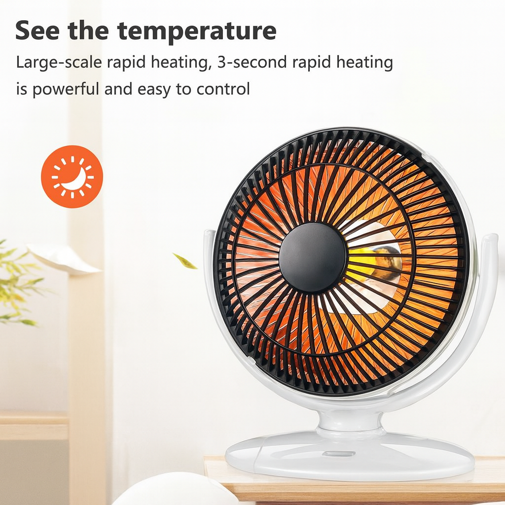 200W 6" Electric Heater Fan Winter Air Warmer Silent Desk