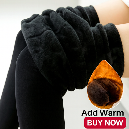 Women's Fleece-Lined Thermal Tights, Thick Autumn & Winter Warm Base Layer Stretchy Leggings, Elastic Outdoor Wear