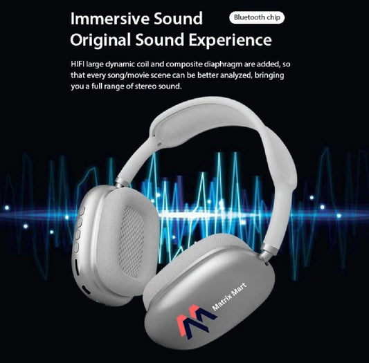 P9 Wireless Bluetooth Headphones With | Mic Noise Cancelling Headsets Stereo Sound Earphones | Sports Gaming Headphones Supports