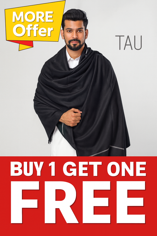 Black Shawl For Men - Mens Shawl - Mens Shawls Winter - Mens Shawls - Shawl For Mens - Pashmina Dussa Shawl For Mens - Size 2.5 Yard