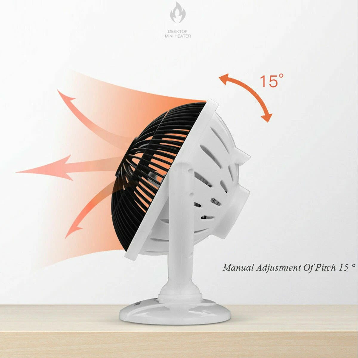 200W 6" Electric Heater Fan Winter Air Warmer Silent Desk